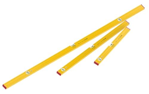 Image of STABILA Pro Set 80 AS 3-Piece Spirit Level Set 180 cm / 100 cm / 60 cm / Bag Reinforced Aluminium Profile Integrated Slip Stoppers Made in Germany Yellow