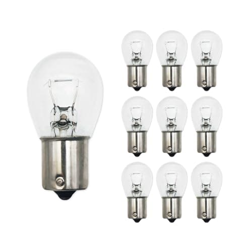Image of Lanuovx 10 Pack 382 P21W Bulb 12V 21W BA15S Car Brake Light Bulbs, Stop & Tail Lights, Reverse/Indicator Bulbs Turn Signal Bulb Road Legal, BA15S Socket, Vibration Resistant