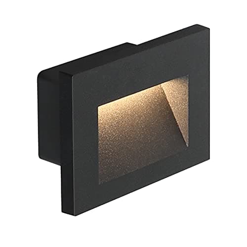 Image of DAWALIGHT Outside Brick Lights LED 3W 3000K Warm White, Outdoor Recessed Wall Lights Dark Grey Mains Powered for Stairs Bathroom Garden Hallway Steps