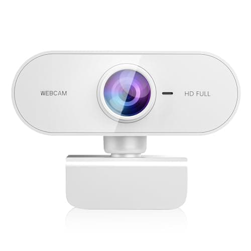 Image of Kouric Webcam for PC Laptop MAC with Microphone,HD Streaming Camera,USB C Plug and Play Face Web Cam for Desktop Computer,Youtubers,Video Calling,Windows,Microsoft with Rotatable Clip White