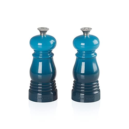 Image of Le Creuset Classic Salt and Pepper Mill Set, Personal Use, Chip-Resistant ABS Plastic, Anti-Corrosion, 11 cm, Deep Teal, 96002500642000