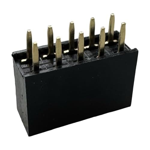 Image of MTCELL 40 Pcs 5 Pin 2.54mm Pitch Female Header Straight Double-Row Pin Header Connector for PCB and Breadboard Projects