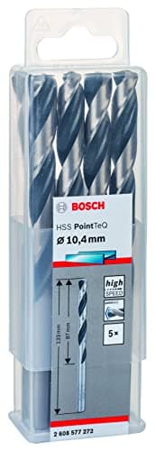 Image of Bosch Professional 5-Piece PointTeQ HSS Twist Drill Bit (for Metal, 10.4 x 87 x 133 mm, Drill Driver Accessories)