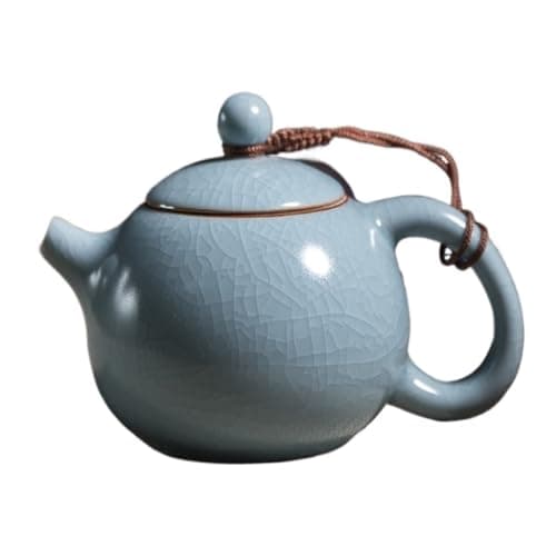 Image of Teapot Ru Kiln Teapot Open Piece Tea Set Teapot With Filter Imitation Song Dynasty Ru Porcelain Azure Teapot China Teapot(D)