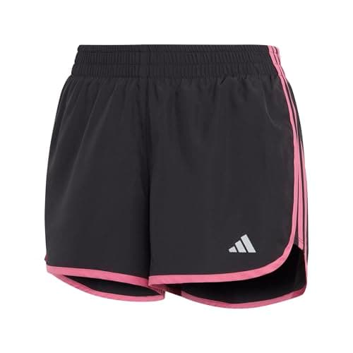 Image of adidas Marathon 20 Womens Running Shorts, Black/Preloved Fuchsia, L