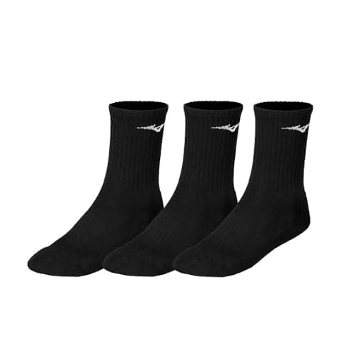 Image of Mizuno Unisex Training 3P Socks, Black/Black/Black, M