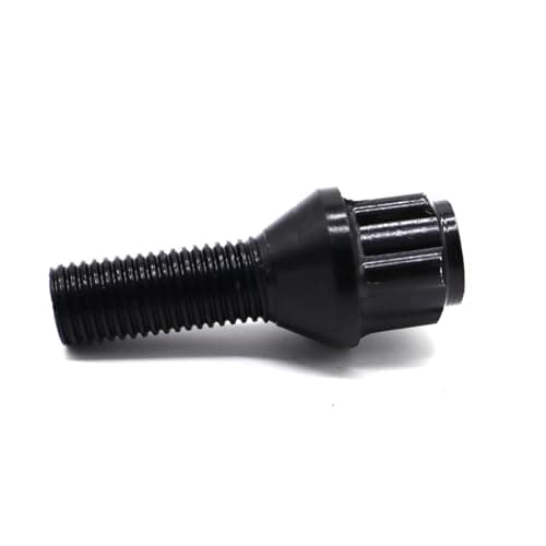 Image of Replacement For 1 3 5 6 7 8 Series E36 E46 E60 E61 E90 M1 Z3 Z4 Car Alloy Wheel Locking Bolts Nuts Lugs Black M12x1. 17mm Hex Taper 4pcs
