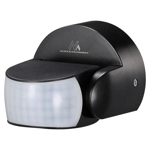 Image of Maclean PIR motion sensor, infrared, IP65, black, range 12m, max load 600/1200W, MCE468 B