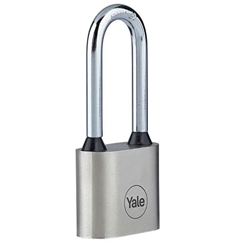 Image of Yale - Y112/30/137/1 Iron Disc Padlock 30mm - Nickel Plated - Hardened Steel Long Shackle - Extreme Corrosion Resistance for Outdoor use