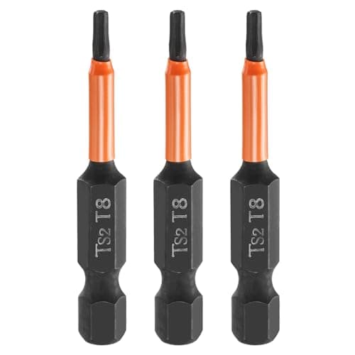 Image of sourcing map 3pcs T8 Torx Head Screwdriver Bit 2" (50mm) Long 1/4" Hex Shank Magnetic No Hole Tamper Proof 6 Point Star Screw Driver Drill Bits Phosphate S2 Steel Industrial Power Tools