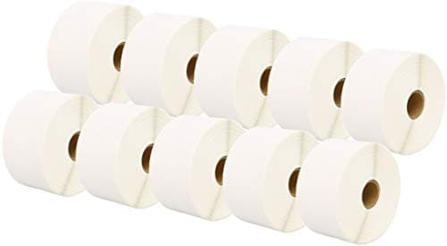 Image of 10 Compatible Rolls 50mm x 25mm White Direct Thermal Labels for Zebra GK420d GK420t GC420d GX420d GX420t GC420t GX430t GT800 LP2844 TLP 2844 Citizen CL-S521 CL-S621 CL-S631 (1000 Labels per Roll)