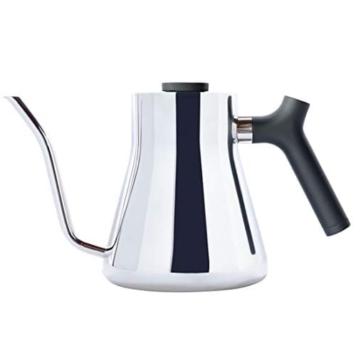 Image of Fellow Stagg Stovetop Pour-Over Coffee and Tea Kettle - Gooseneck Teapot with Precision Pour Spout, Built-in Thermometer, Stainless Steel, 1 Litre