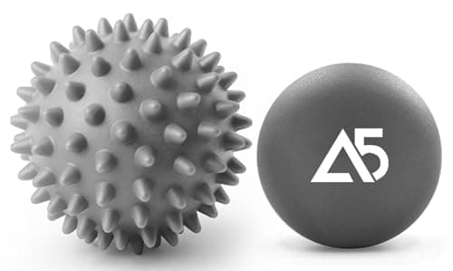 Image of Massage Ball – Grey Lacrosse and Spiky Balls– Perfect for Yoga, Rehab, Deep Tissue & Trigger Point Massage, Myofascial Release, Plantar Fasciitis - Sore Muscle Recovery, and Overall Body Relaxation