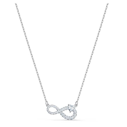 Image of Swarovski Infinity necklace, Infinity, White, Rhodium plated