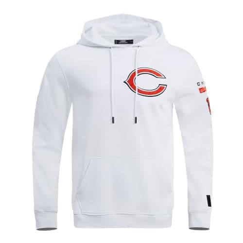 Image of Pro Standard Mens NFL Chicago Bears Classic Chenille Pull Over Hoodie White Xl