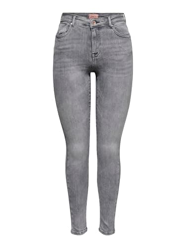 Image of ONLY ONLPower Life Female Skinny Fit Jeans Mid Push Up, Grey Denim, XL / 32L