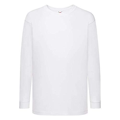 Image of Fruit of the Loom Valueweight Children's Long-Sleeve T-Shirt Choice of Colours - - 128