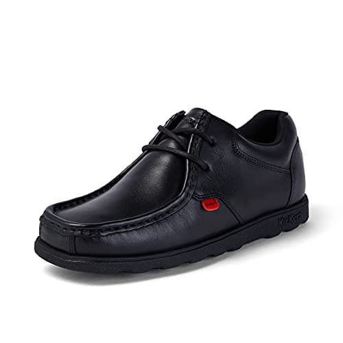 Image of Kickers Fragma Mens Black Leather Lace Up Shoe - Size 7 - Black