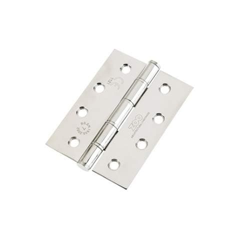 Image of Pair Polished Stainless Steel 102mm (4") Grade 7 Washered Hinge | ZHSSW243P