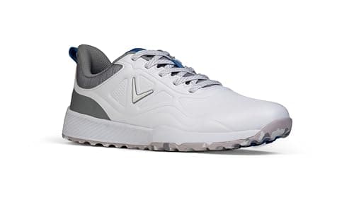 Image of Callaway Golf GTX Waterproof Spikeless Shoe, White/Blue, UK 8