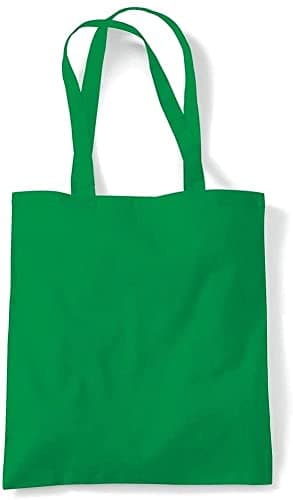 Image of IMFAA Small (30x30+30) Cm 100% Cotton Canvas Reusable Tote Shopping/Kids Party Bags For Painting and Printing in Multi-Colours. (Green, 1)