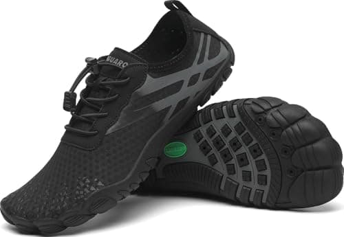 Image of SAGUARO Water Shoes for Women Men Quick Drying Wet Beach Aqua Shoes for Swim Sea Surfing Diving Sailing Pool Black Grey, 43 EU/9 UK