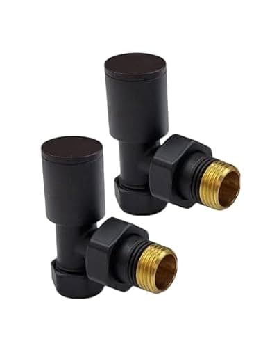 Image of Manissa Kirby Black Angled Towel Rail Valves 1/2" /15mm Radiator valves Solid Brass