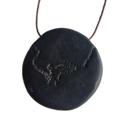 Image of Rose Jewel Art Handmade Polymer Clay Unique Pendant Necklace (Black)