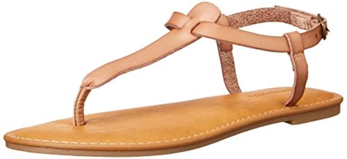 Image of Amazon Essentials Women's Casual Thong Sandal with Ankle Strap, Camel, 12 UK