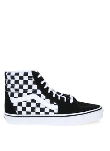 Image of Vans Unisex Sk8-Hi (Checkerboard) Blk/Tr WHT Skate Shoe 9 Men US/10.5 Women US