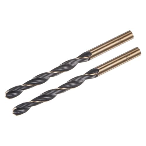 Image of sourcing map 2pcs Jobber Drill Bits 8mm (0.315") Black Nitride & Gold Titanium Coated M2 High Speed Steel (HSS) Twist Drill Bits for Stainless Steel Aluminum Alloy Metal