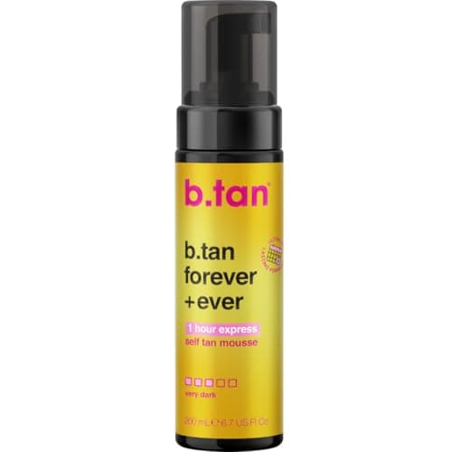 Image of b.tan Ultra Long Lasting Self Tanning Mousse | Forever & Ever - Dark, 1 Hour Instant Express Bronzing Foam, No Fake Tan Smell, Best Tinted Sunless Tanner, Face & Body, Australian Glow, 200ml