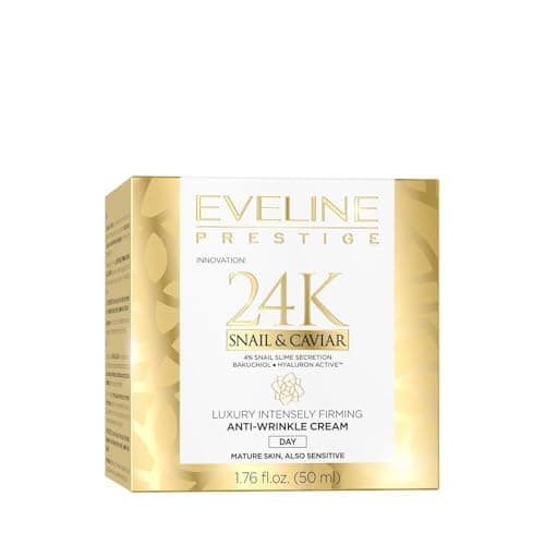 Image of Eveline Cosmetics Prestige 24K Luxury Intensive Firming Anti-Wrinkle Day Cream with Precious Active Ingredients - Caviar, 24K Gold, Snail Mucin, Orchid Extract & Retinol - 50 ML