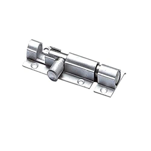 Image of Merriway BH04899 (2 Pcs) Straight Surface Slide Door Bolt Aluminium 38mm - Pack of 2 Pieces, Silver