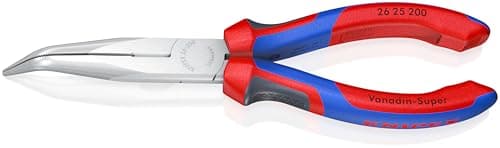 Image of KNIPEX Snipe Nose Side Cutting Pliers (Stork Beak Pliers) Chrome-Plated with Comfort Handles 200 mm, 26 25 200