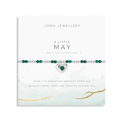Image of Joma Jewellery May Green Agate A Little Birthstone Beaded Stretch Bracelet