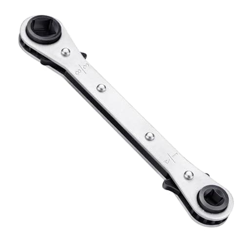 Image of Azushwer HVAC Tools Ratchet Spanner, 4 Sizes 3/16 1/4 5/16 3/8 Square Service Ratchet Wrench for Air Conditioning, Double Ended Reversible Wratchet Spanner for Refrigeration Repair