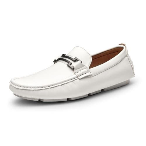 Image of Bruno Marc Men's Loafers Moccasins Shoes,Size 11,White,HUGH-01