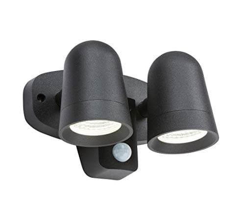 Image of Knightsbridge FLTPB 230 V IP65 18 W LED Twin Spot Floodlight with PIR, Black, 150.0 mm*165.0 mm*120.0 mm