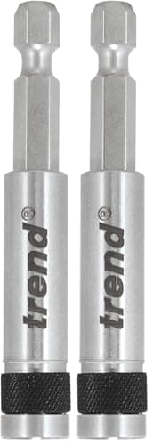 Image of Trend Snappy 66mm Micro Diameter Magnetic Bit Holder, 25mm Bit Holder with Chuck Retention, Centrotec Compatible, SNAP/BH/M (Pack of 2)