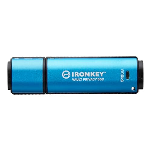 Image of Kingston IronKey Vault Privacy 50 FIPS 197 Certified & XTS-AES 256-bit Encrypted USB TypeC Drive for Data Protection - IKVP50C/512GB