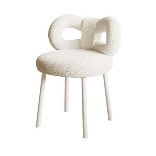 Image of Chicmine Desk Chair with Back for Girls Women Kids Bedroom No Wheels,Small Modern Upholstered Accent Chair with Cute Bow Backrest for Living Room,Comfy Vanity Chair Makeup Reading Dining, White