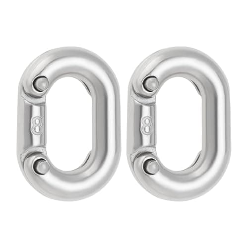 Image of LT Easiyl 2Pcs 8mm Stainless Steel 316 Split Connecting Chain Links Heavy Duty Chain Link Connector for Chain Connection 25x13mm Silver