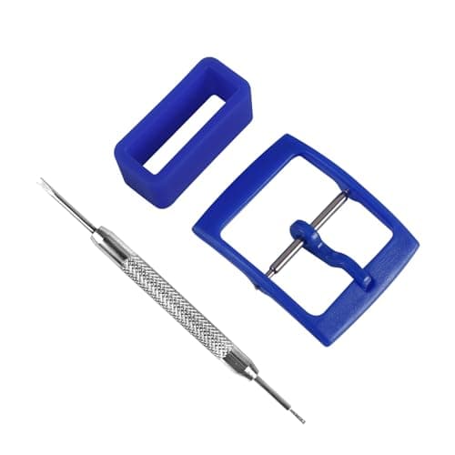 Image of Watch Straps Replacement Plastic Buckle and Silicone Loops for Swatch - Choice of Colors & Widths, blue, 19mm, Modern