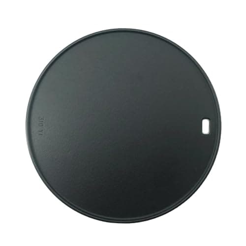 Image of Round Pizza Steel 12" - Reversible 3D Cast Creates Gorgeous Crusts, Enamelled Cast Iron Pizza Baking Stone For Oven, Round Griddle, Speed & Even Heating Baking Steel Griddle