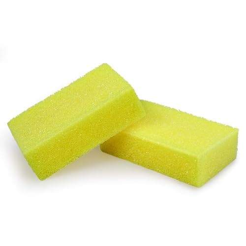 Image of DECOHS 2 Pcs Bug Scrubber Sponge- Reusable Car Bug & Tar Remover Sponge- Car Wash Cleaning Scrub Sponges for Car Detailing (Yellow)