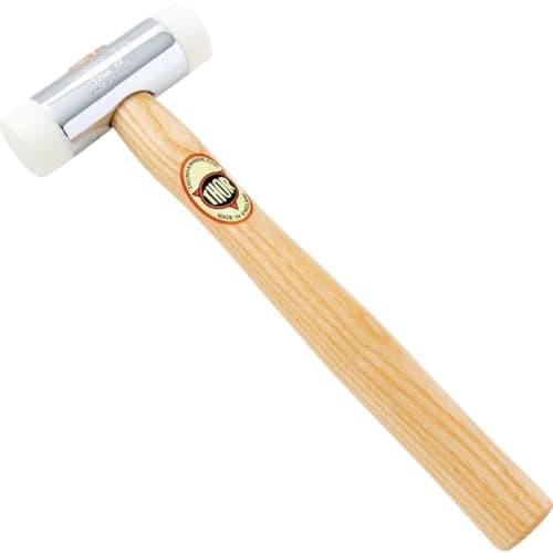 Image of Thor 12-710N Thorex Nylon Hammer – 1lb, 32mm Face – Chrome-Plated Zinc Head, Replaceable White Nylon Tips, Hardwood Handle – Non-Marking, Ideal for Assembly & Maintenance Work