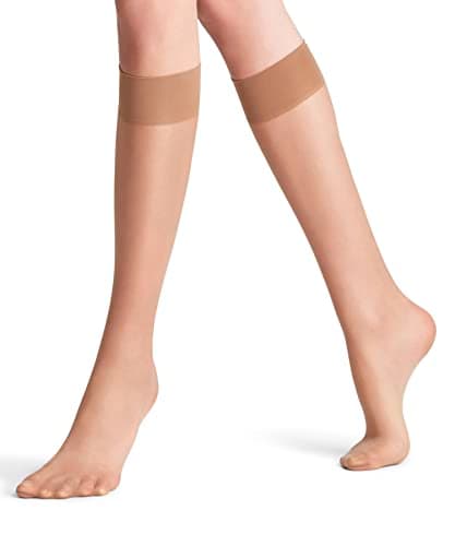 Image of FALKE Women's Seidenglatt 15 DEN W Kh Sheer Plain 1 Pair Knee-High Socks, Skin colour Sun 4299, 2.5-5