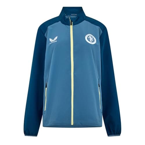 Image of Castore Womens Aston Villa Licensed Rain Anorak Jacket Bluestone 18