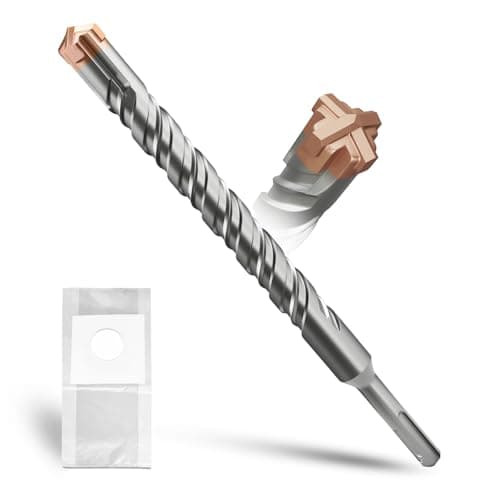 Image of METOTY SDS Plus Hammer Drill Bit 20mm×260mm, with 4 Carbide Cutting Edges, Head with Coating, Masonry Drill, Hammer Drill, Concrete Drill, for Stone, Concrete, Natural Stone, Brick Wall